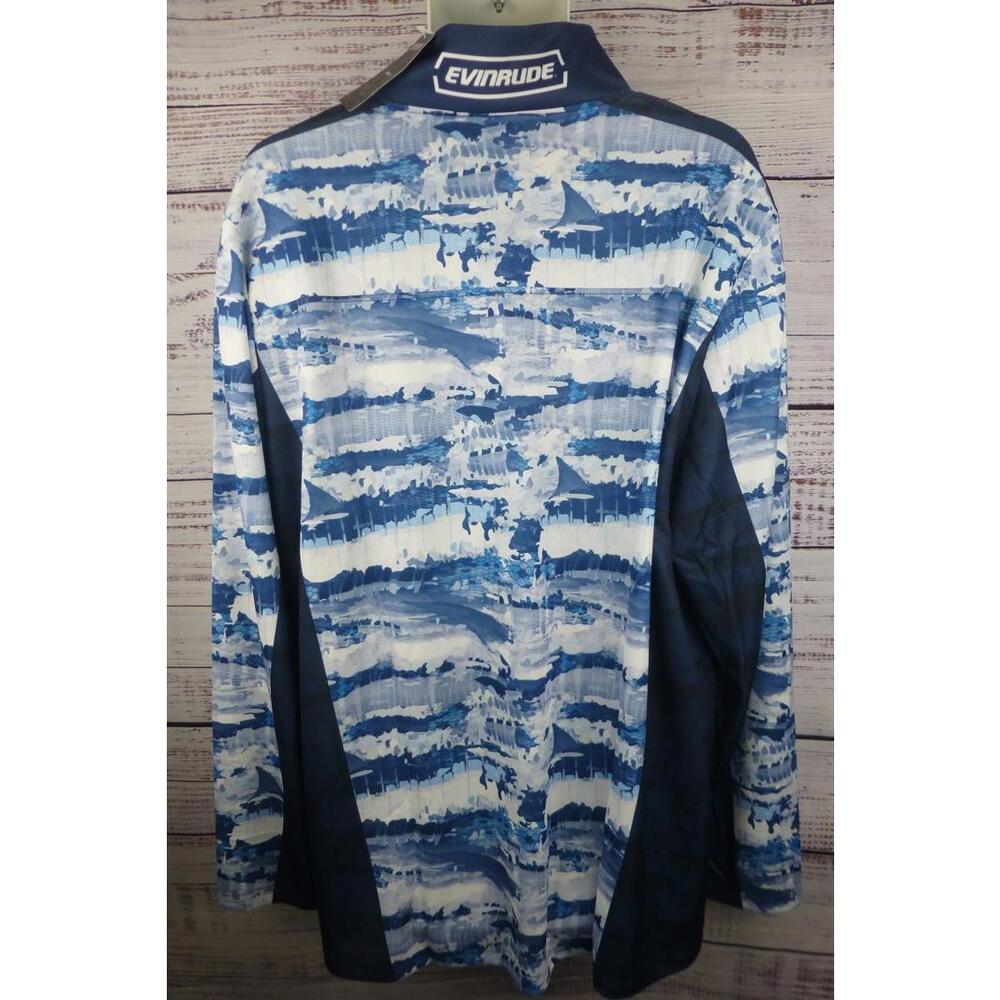 FISHSTAR Evinrude Men's 3XL Long Sleeve 1/4 Zip Fishing Shirt Performance D8 - Picture 4 of 8